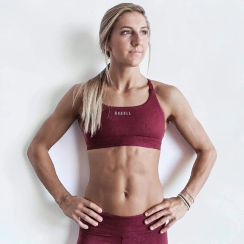 NOBULL Sports Bra XL Wine Heather Crossback